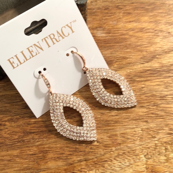 Ellen Tracy Jewelry - Gold & Rhinestone Drop Earrings